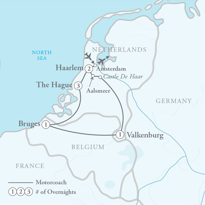 Tour Map for Holland in Bloom