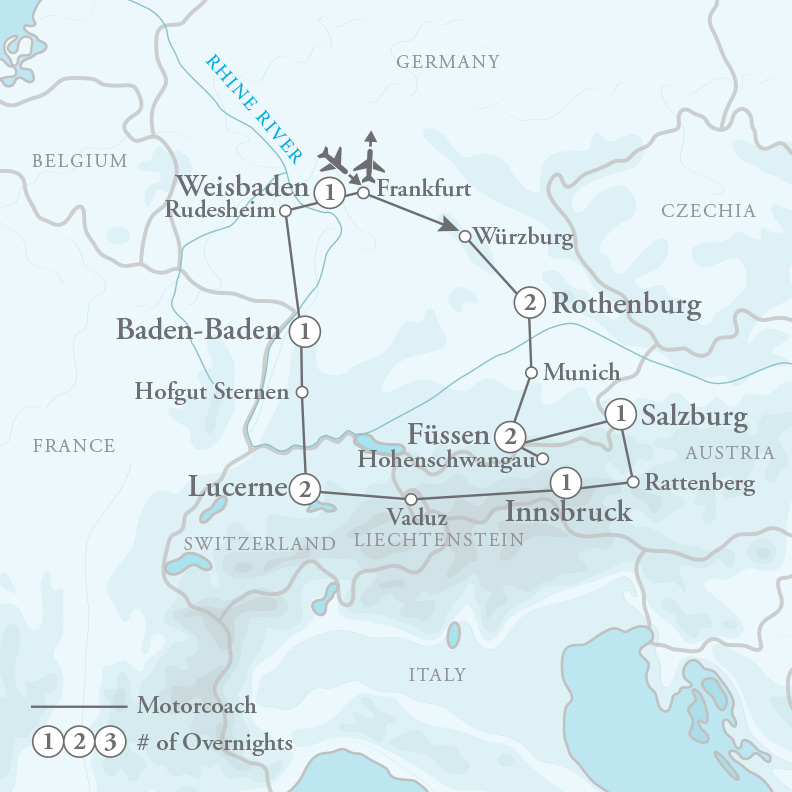 Tour Map for Treasures of Central Europe