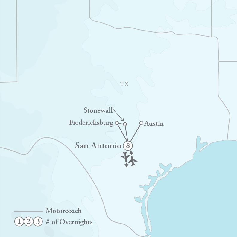 Tour Map for Discover San Antonio