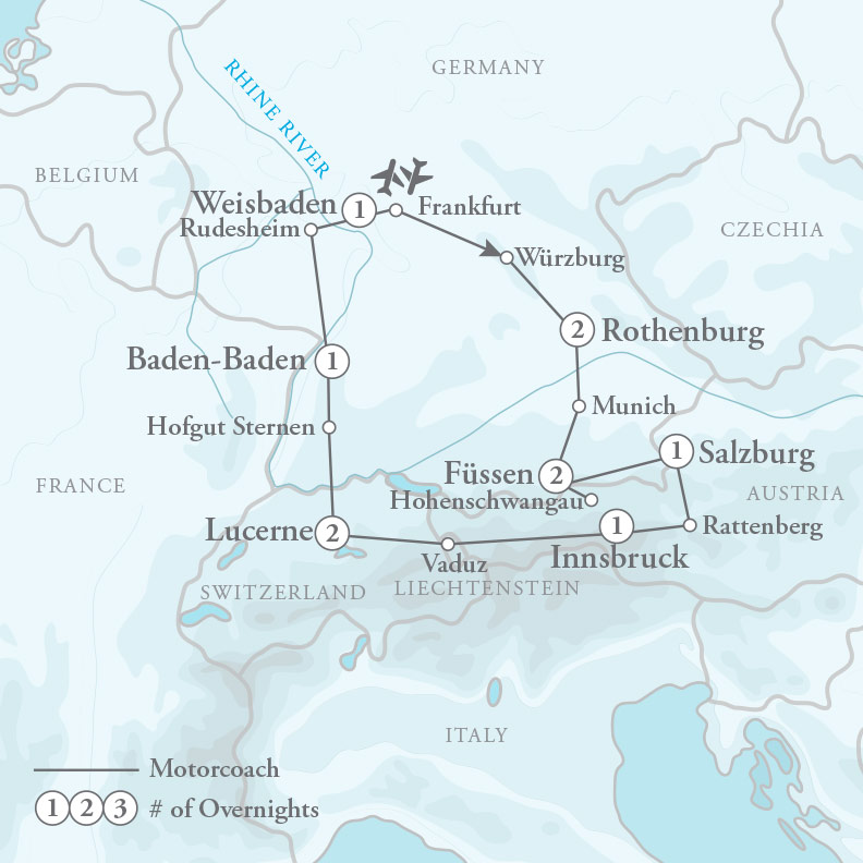 Tour Map for Treasures of Central Europe