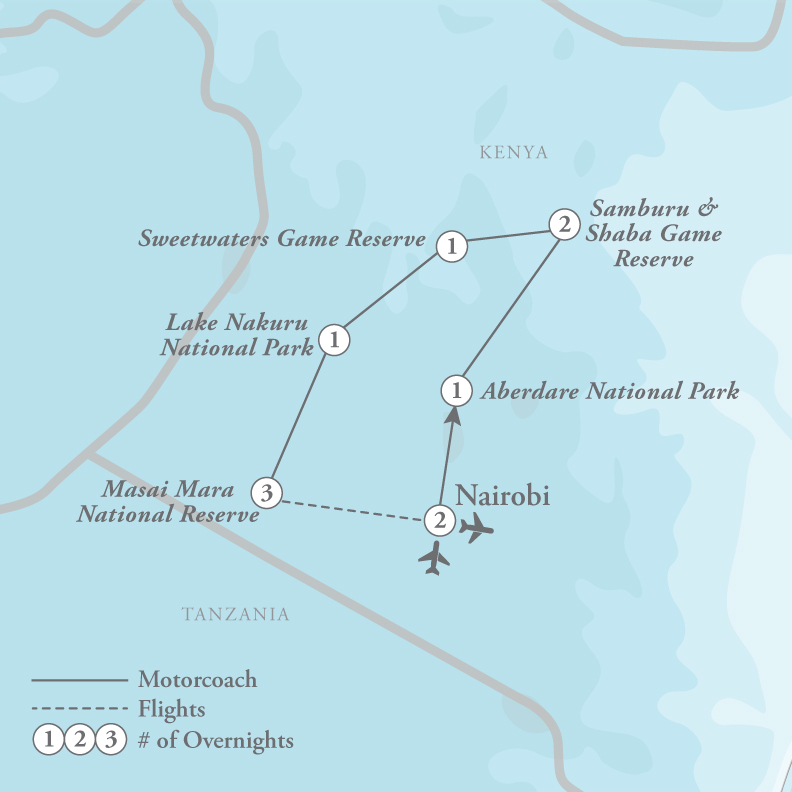 Tour Map for Captivating Kenya Safari