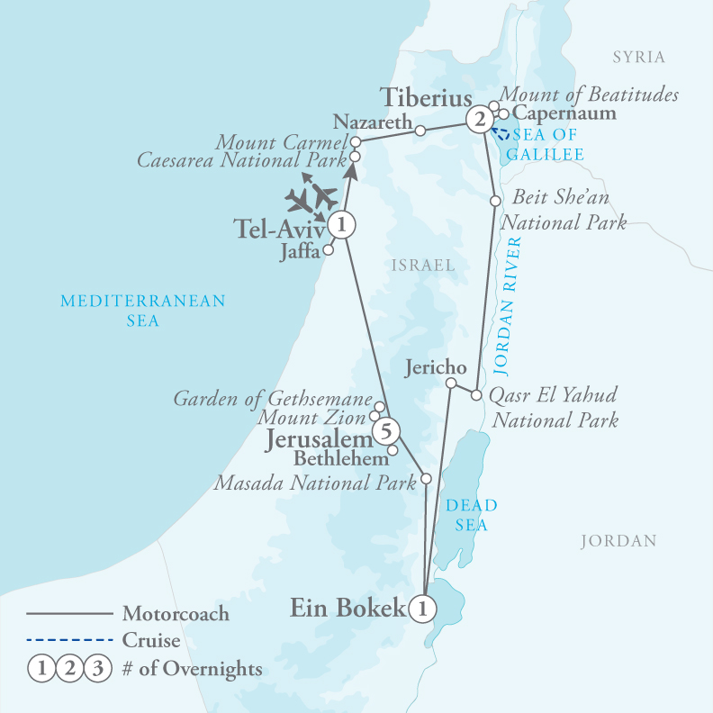 Tour Map for Israel