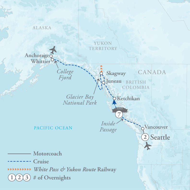 Tour Map for North to Alaska