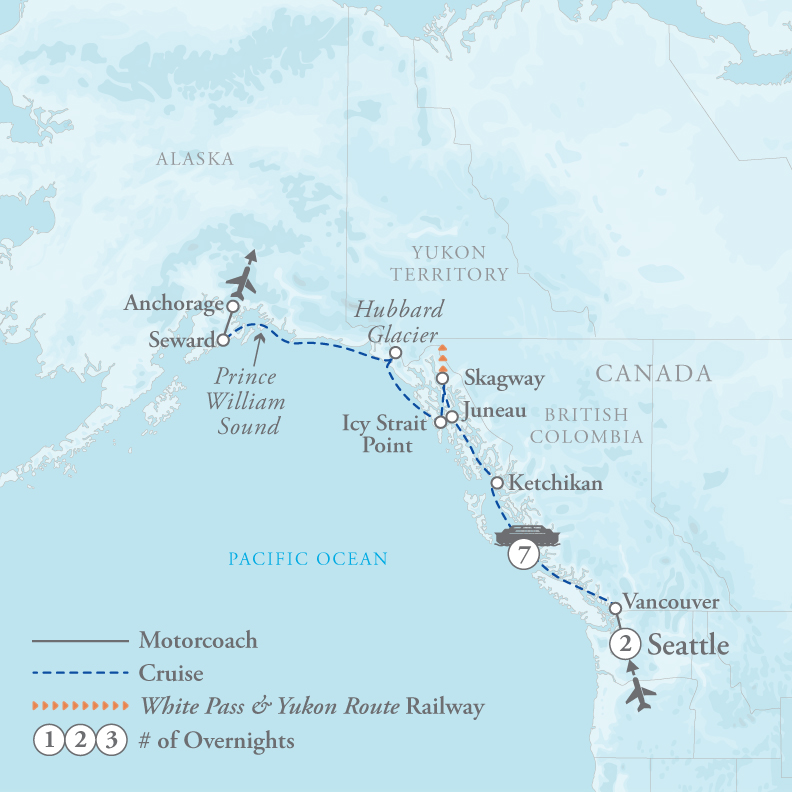 Tour Map for North to Alaska
